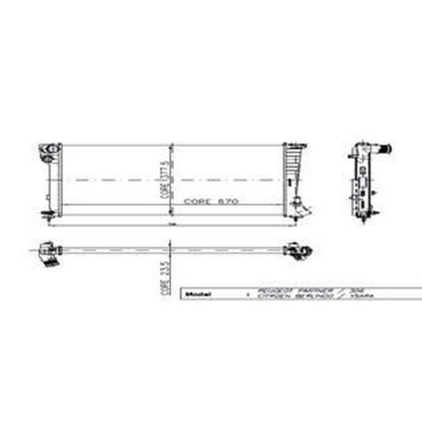 Su Radyatörü Partner 99>02 1.9D Xud9 Berlıngo 2 Sıra Al Pl Peugeot Partner KLE-0403032AL 1330.41