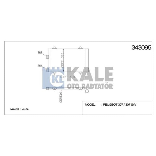 Klima Radyatörü 307 307 00> Peugeot 307 KLE-343095 6455AA