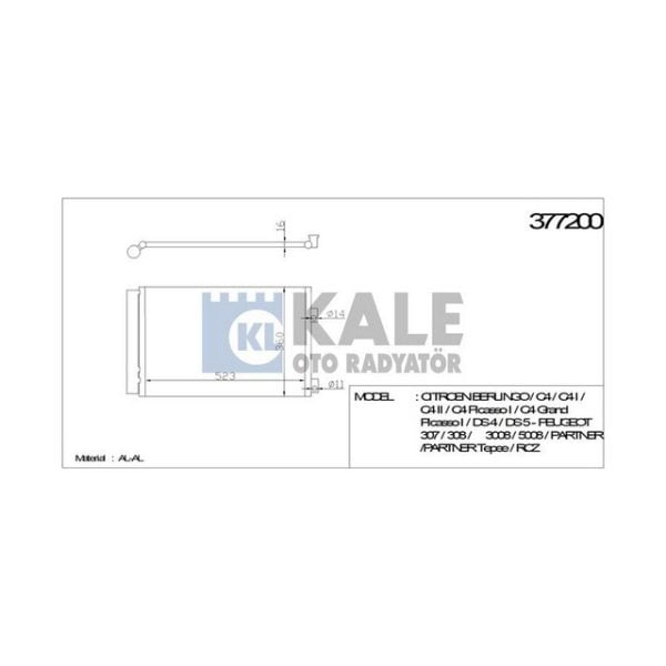 Klima Radyatörü 3008 3008 09> 307 307 00> 307 308 308 07> 308 408 11> 5008 5008 Partner Tepe 08> Rcz 10> Berlıngo B9 C4 Pıcasso 04> Grand 06> Dv6 Peugeot 3008 KLE-377200 6455CX