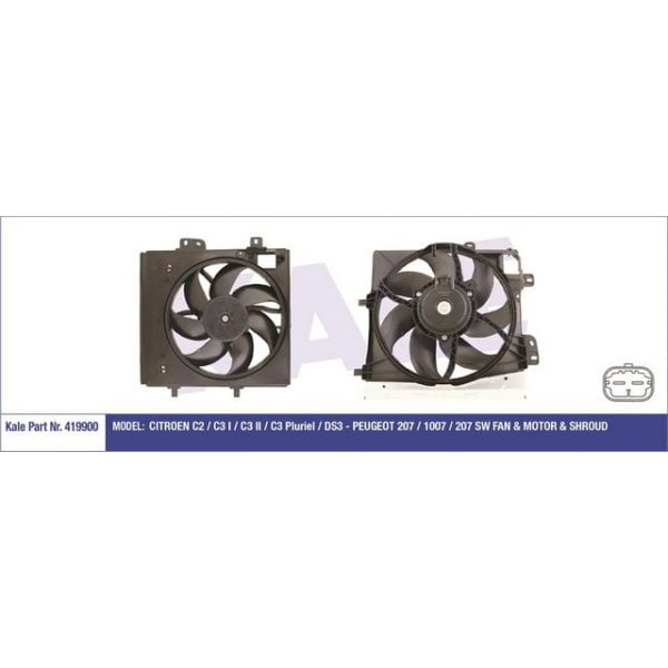 Fan Motoru + Davlumbaz Pervane 2008 207 208 301 C2 C3 II C4 Cactus C-Elysee Ds3 Dv6 1.6 Hdı Peugeot 301 KLE-419900 1253.P8