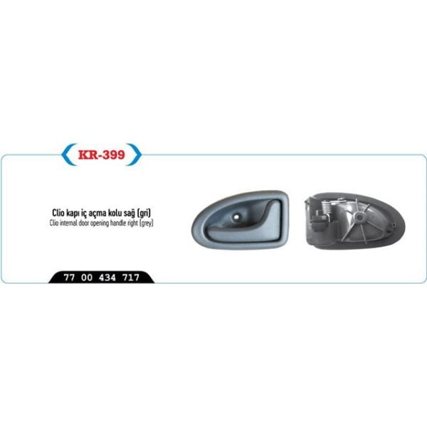 Kapı İç Açma Kolu Sağ Clıo Logan Siyah Renault Clio KYP-KR-399 7700434717