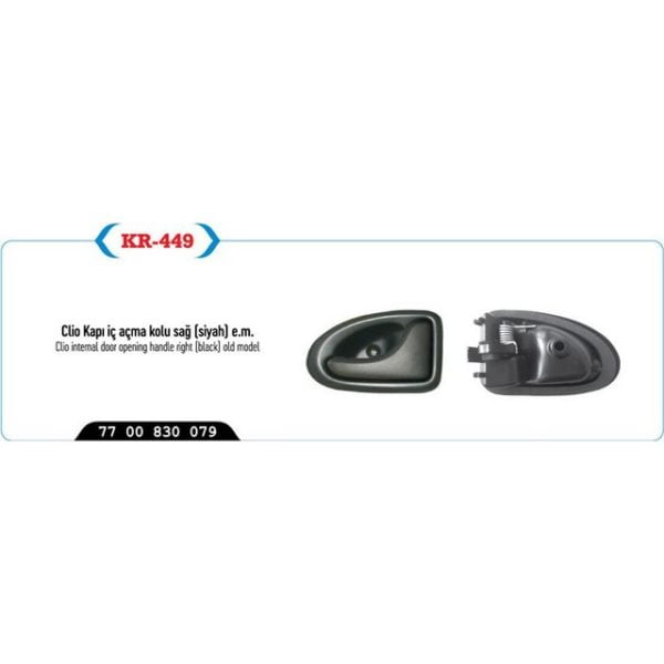 Kapı İç Açma Kolu Sağ ( Siyah ) Eski Model Clio Renault Clio KYP-KR-449 7700353283