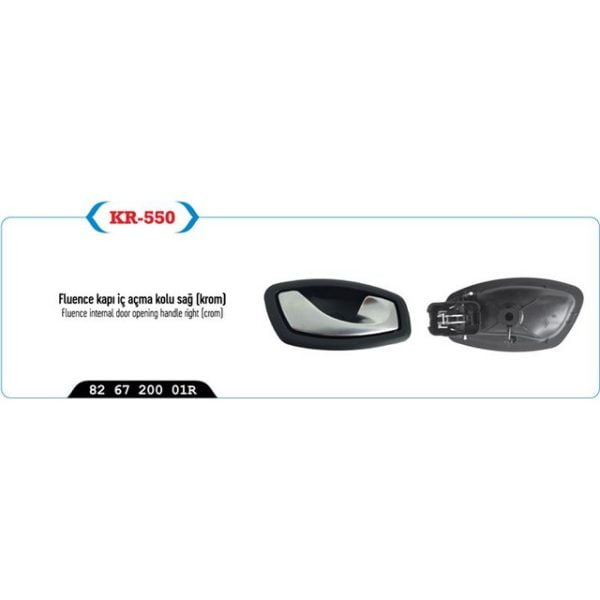 Kapı İç Açma Kolu Sağ ( Krom ) Fluence - Clio Iv Renault Fluence KYP-KR-550 826720001R