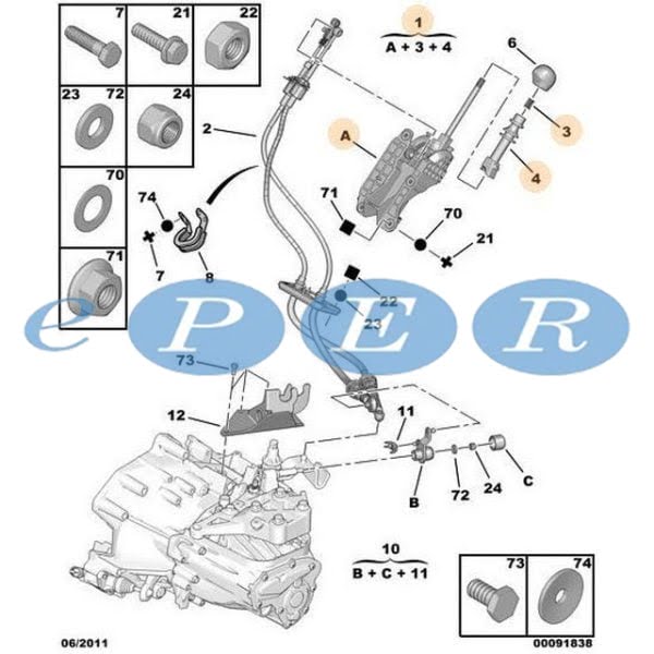 Vites Kumanda Mekanizma Boxer III Jumper Ducato Peugeot Boxer PSA-1608508580 1608508580
