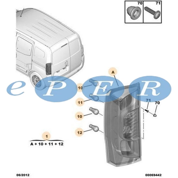 Stop Lambası Arka Sol Bıpper Nemo 08> Fiorino Peugeot Bipper PSA-1624233280 6350.JH