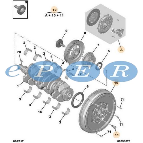 Debriyaj Volan Merkez Civata Kit 207 208 308 C3 Pıcasso 0532.T4+9814068080+9677933380+2037.08 Peugeot 207 PSA-1628939980 1628939980