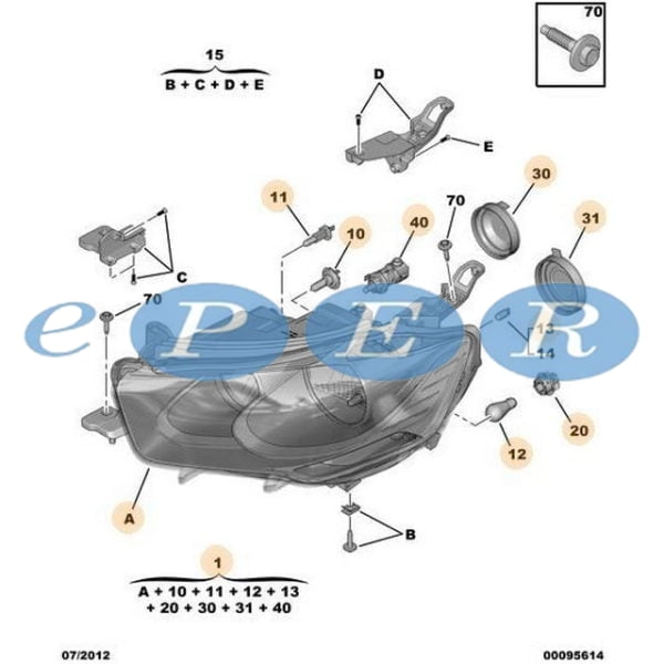 Far Sağ C-Elysee Citroen C-Elysee PSA-9675139980 9675139980