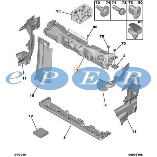 Panel Traversi Ön Üst C-Elysee Citroen C-Elysee PSA-9675630080 9675630080