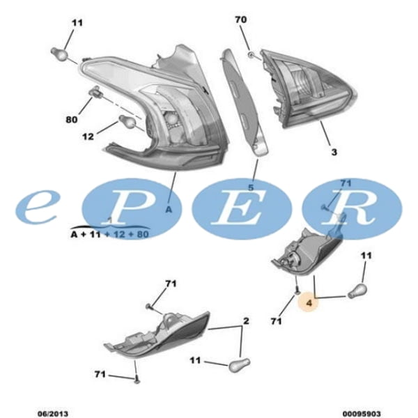 Arka Sis Farı Sağ 2008 Peugeot 2008 REP-63510GH 6351.GH