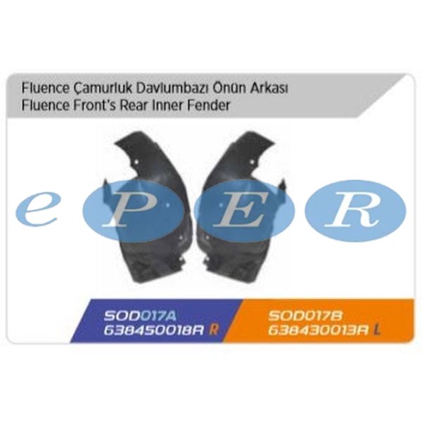 Çamurluk Davlumbazı Ön Arkası Sol Fluence Renault Fluence SDS-017B 638430013R