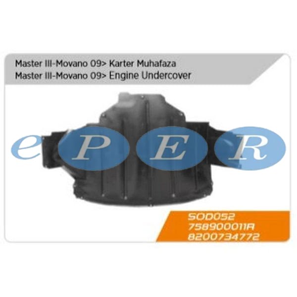 Karter Muhafazası Plastikmaster III-Movano 09> Renault Master SDS-052 8200734722