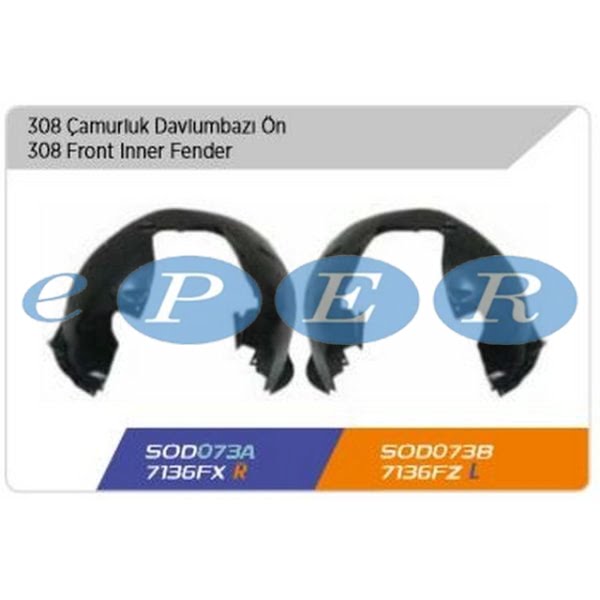 Çamurluk Davlumbazı Ön Sol 308 Peugeot 308 SDS-073B 7136.FZ