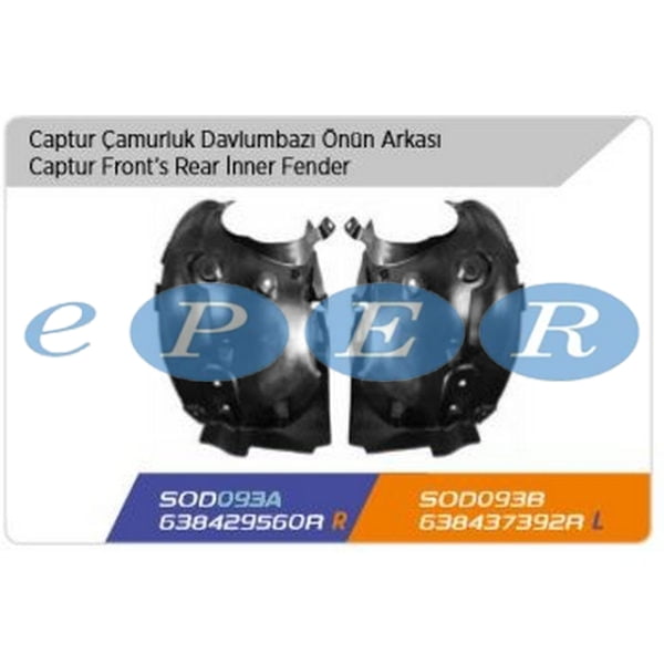 Çamurluk Davlumbazı Önün Arkası Sol Captur Renault Captur SDS-093B 638437392R