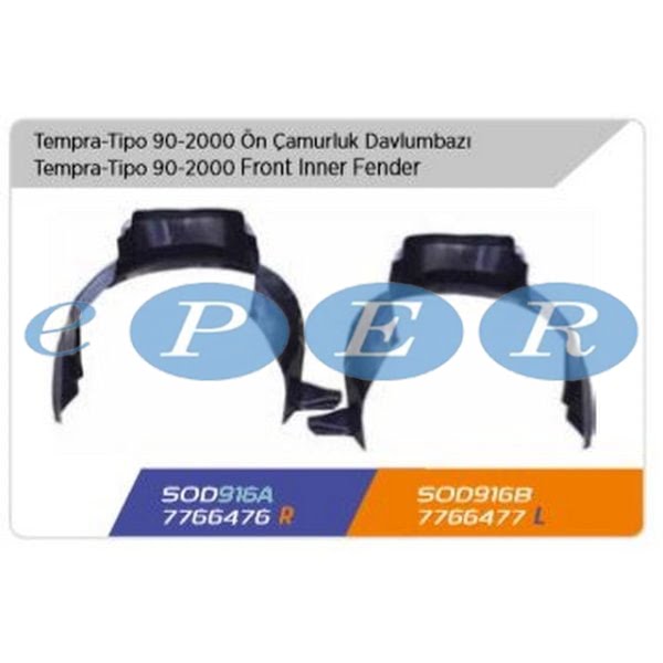 Çamurluk Davlumbazı Ön Sağ Tempra Tıpo Fiat Tempra SDS-916A 7766476