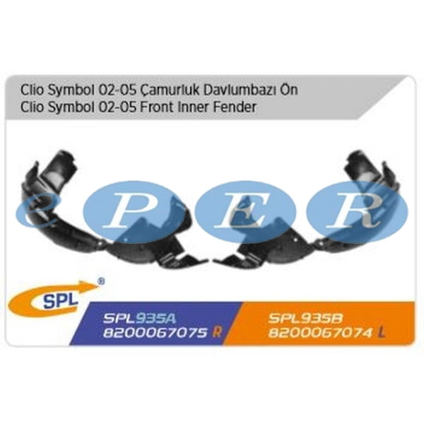 Çamurluk Davlumbazı Ön Sol Clıo II 03- Renault Clio SDS-SPL935B 8200067074