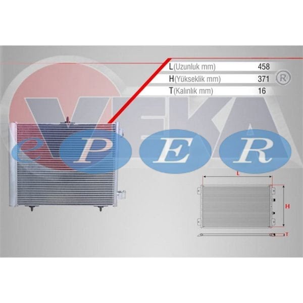 Klıma Radyatoru Peugeot 207 (Wa Wc) 1.4İ Uc Bacaklı 2006-2012 Peugeot 207 VKA-43-3300 6455.AL