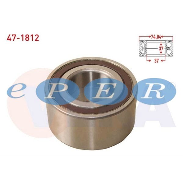 On Tekerlek Rulmanı Sol-Sag Abs Okuyuculu 37×74 04×37 Doblo 1.4 - 1.3 Mjt 1.6 2010- Egea 1.6 1.6 E-Torq 2015- Bravo II 1.4 T-Jet 1.6İ 1.6 2006- 500L 1.3 2012- Fiat Doblo VKA-47-1812