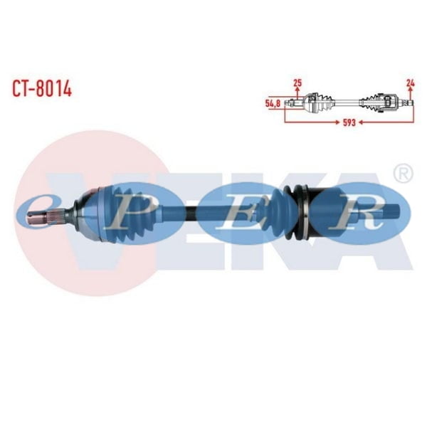 Komple Aks Sol Ön Peugeot Partner (5 5F) 1.9 D Uzunluk 593Mm 1996-2008 Peugeot Partner VKA-CT-8014 17-0078
