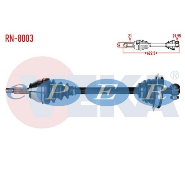 Komple Aks Sol Ön Renault Kangoo (Kc01) 1.9 Dtı Uzunluk 624 7Mm 1998-2008 Renault Kangoo VKA-RN-8003 17-0056