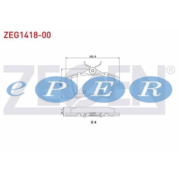 Fren Balata Arka Peugeot 3008 1.6 Vtı 2009- 3008 1.6 Hdı 2009- 5008 1.6 2009- Cıtroen Ds4 1.6 E-Hdı 2011- Ds5 1.6 2011- C4 (B7) 1.6 2009- 1.6 Thp 2011- Peugeot 3008 ZGN-ZEG1418-00 D1831-9062